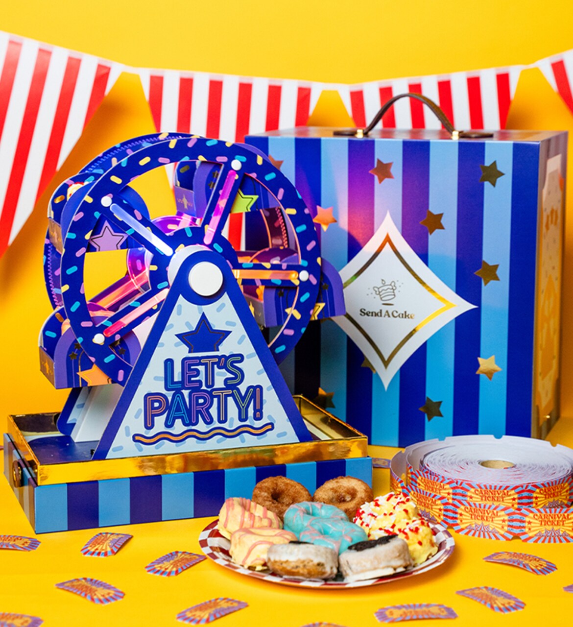 Party Time Mini Donut Ferris Wheel - Sweet Treats Included, 8pcs